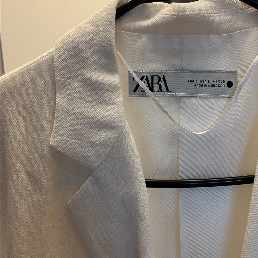 Zara Off-White Linen Blazer - Picture 3 of 3
